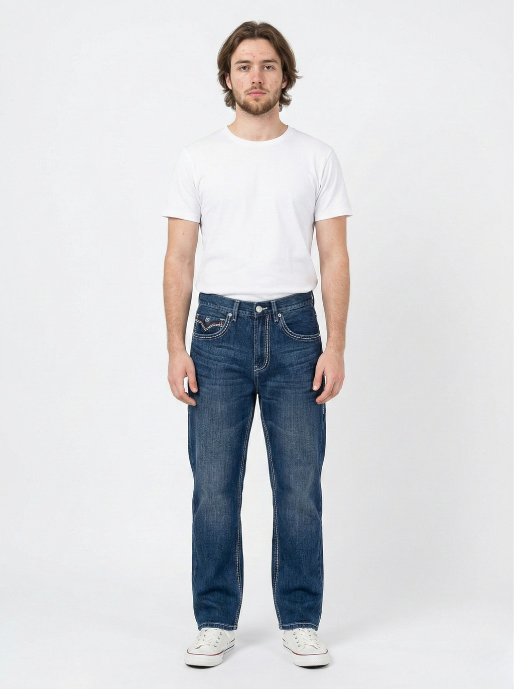 Blue Straight-Fit Jeans