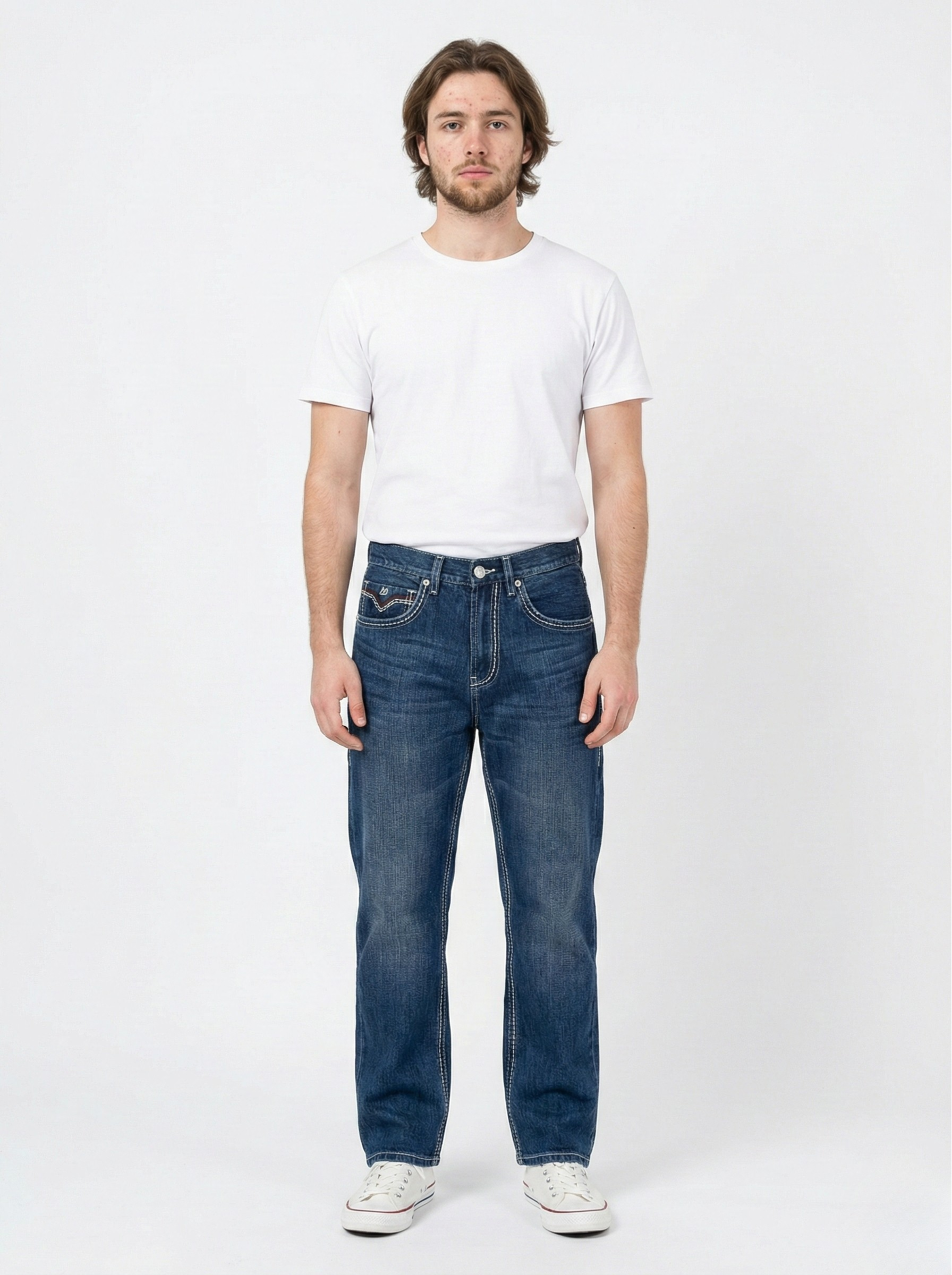 Blue Straight-Fit Jeans