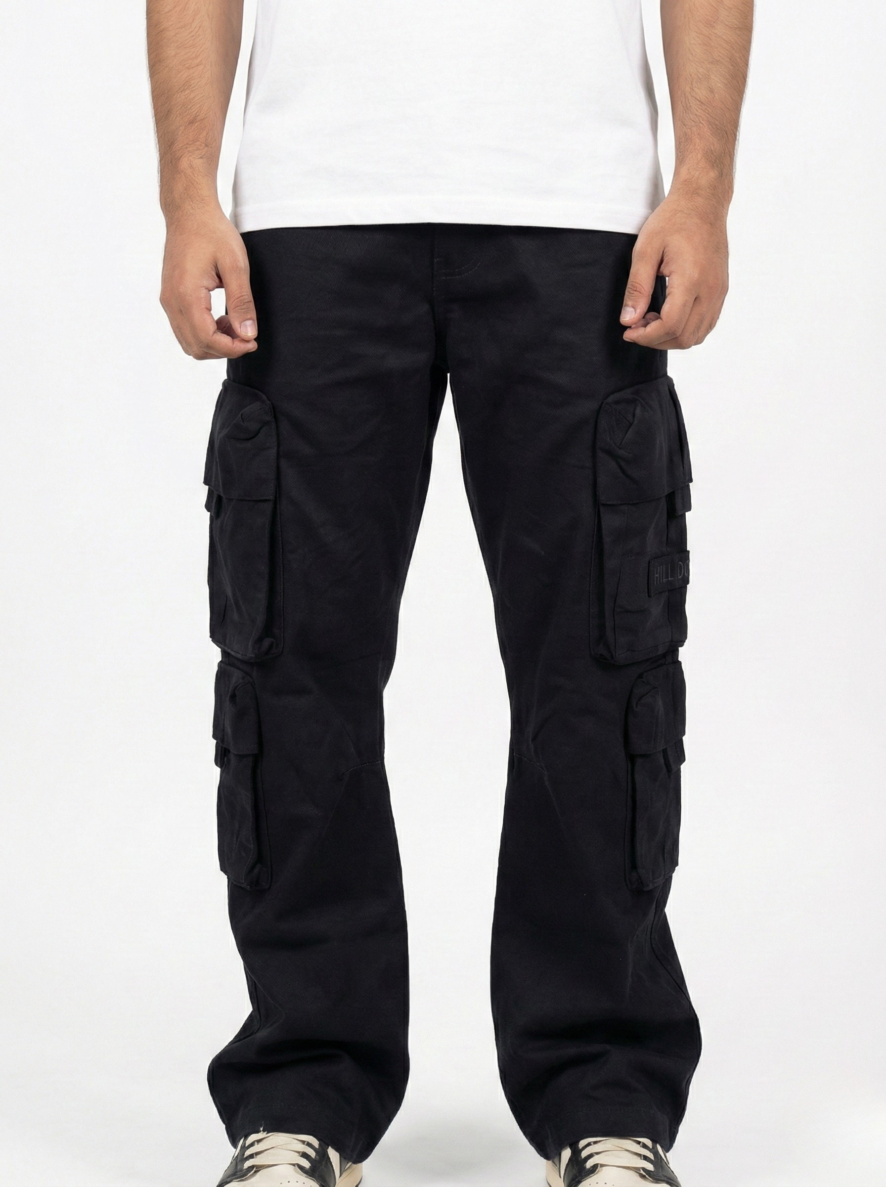 Black Bootcut Cargo Pants
