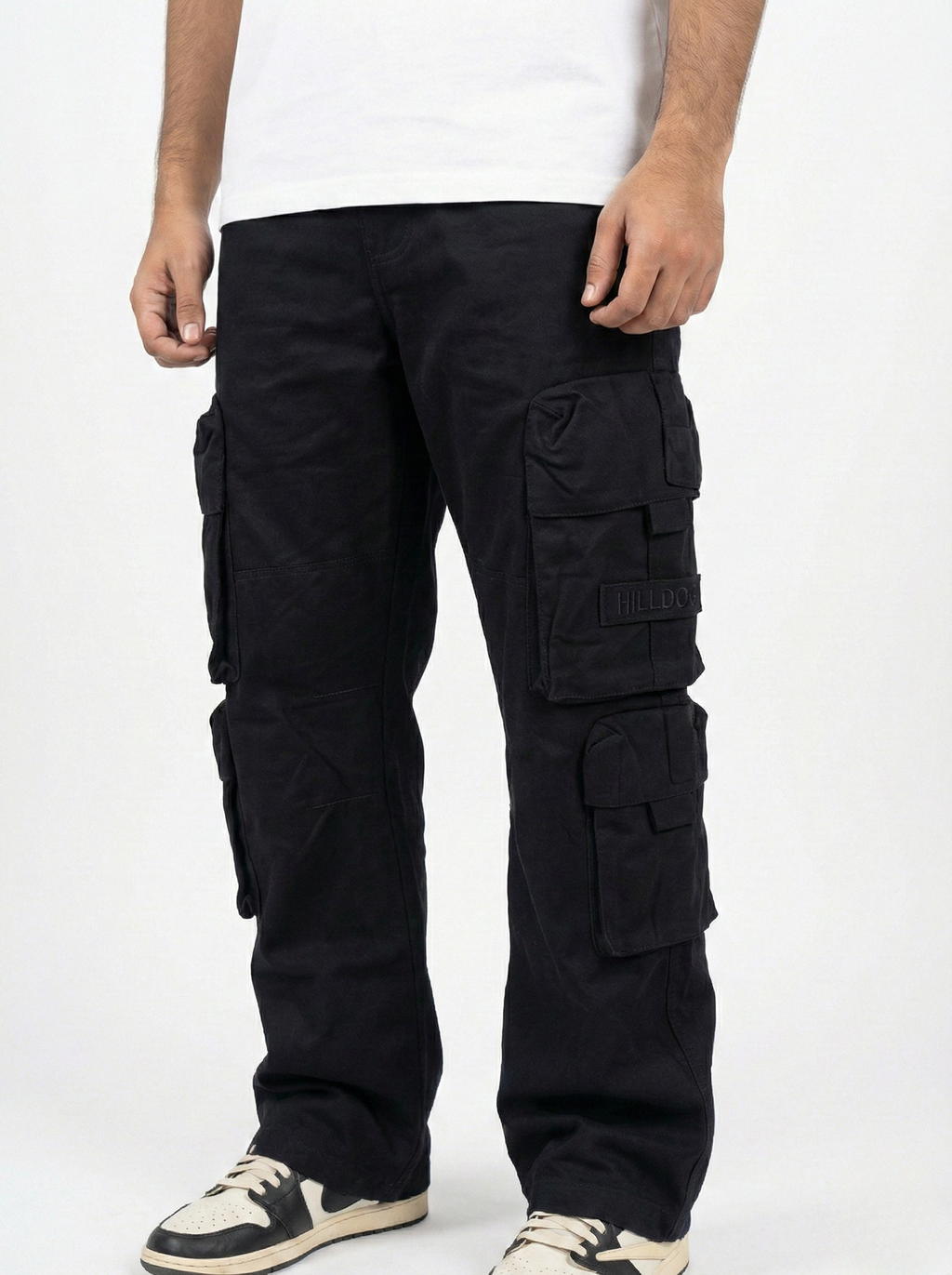 Black Bootcut Cargo Pants