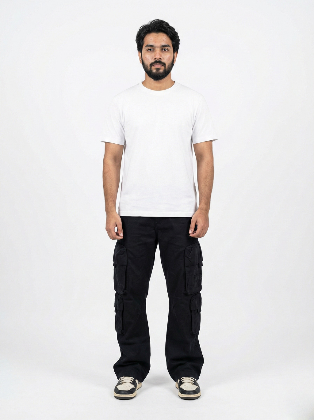 Black Bootcut Cargo Pants
