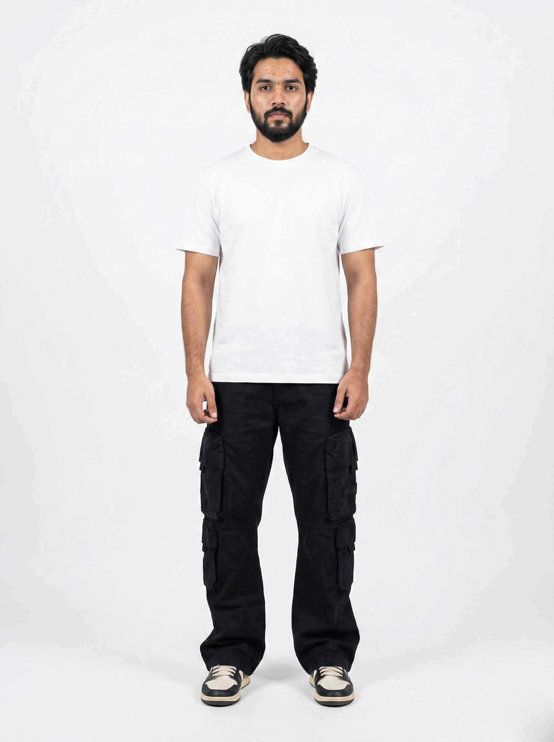 Black Bootcut Cargo Pants